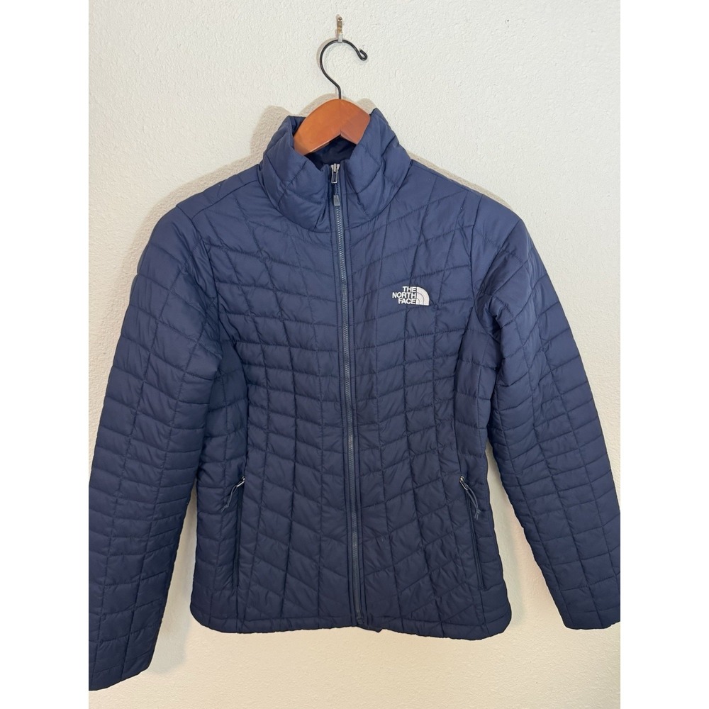 The North Face ThermoBall Eco Women's Navy Puffer Jacket Small Petite Full Zip